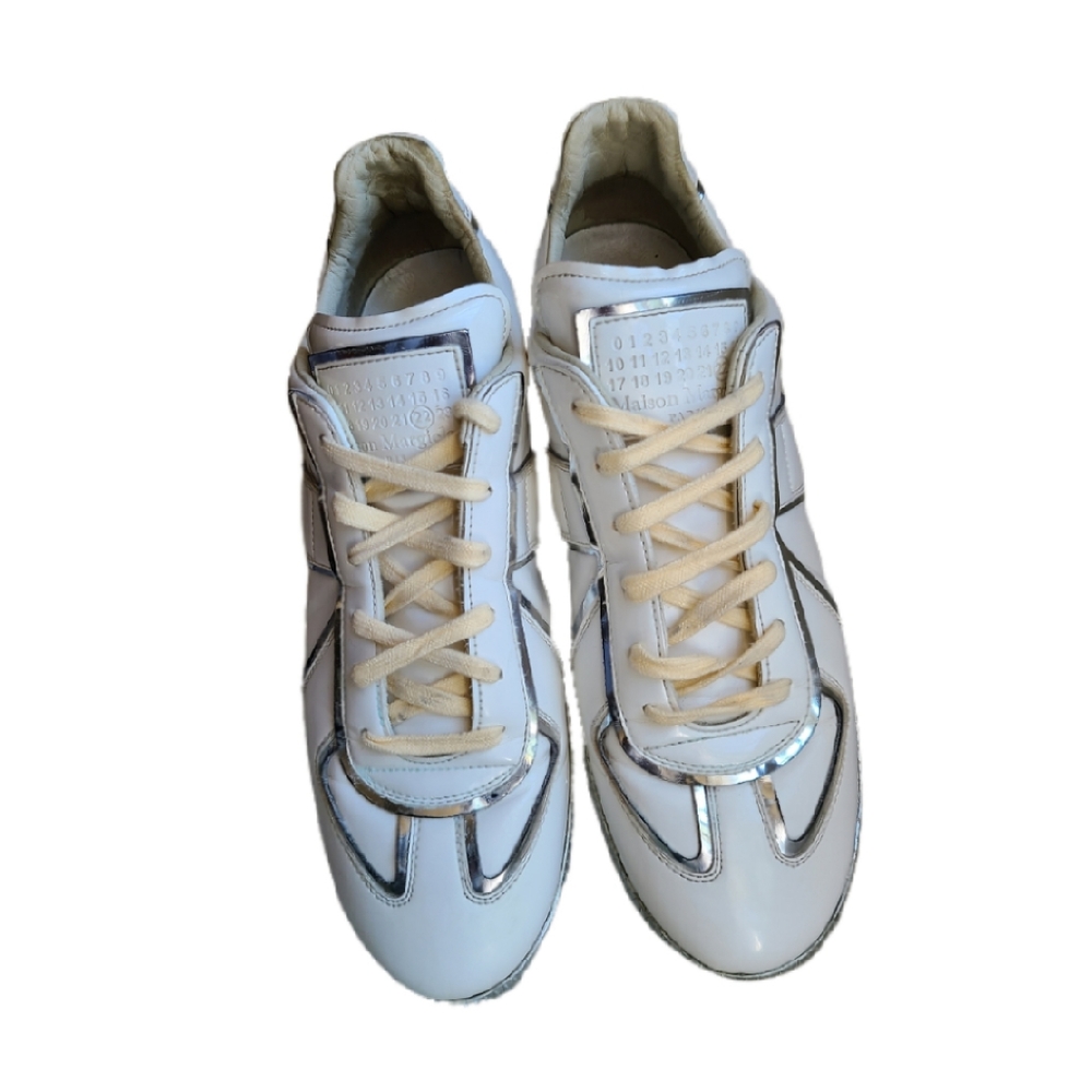 MAISON  MARGIELA II WHITE & SILVER SNEAKERS - Picture 8 of 9